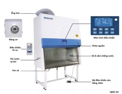 Cấu tạo tủ an toàn sinh học cấp 2 Biobase loại B2 1800mm Model BSC-1800IIB2-X