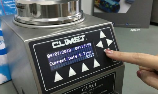 Màn hình máy lấy mẫu vi sinh không khí phòng sạch Climet CI-95A