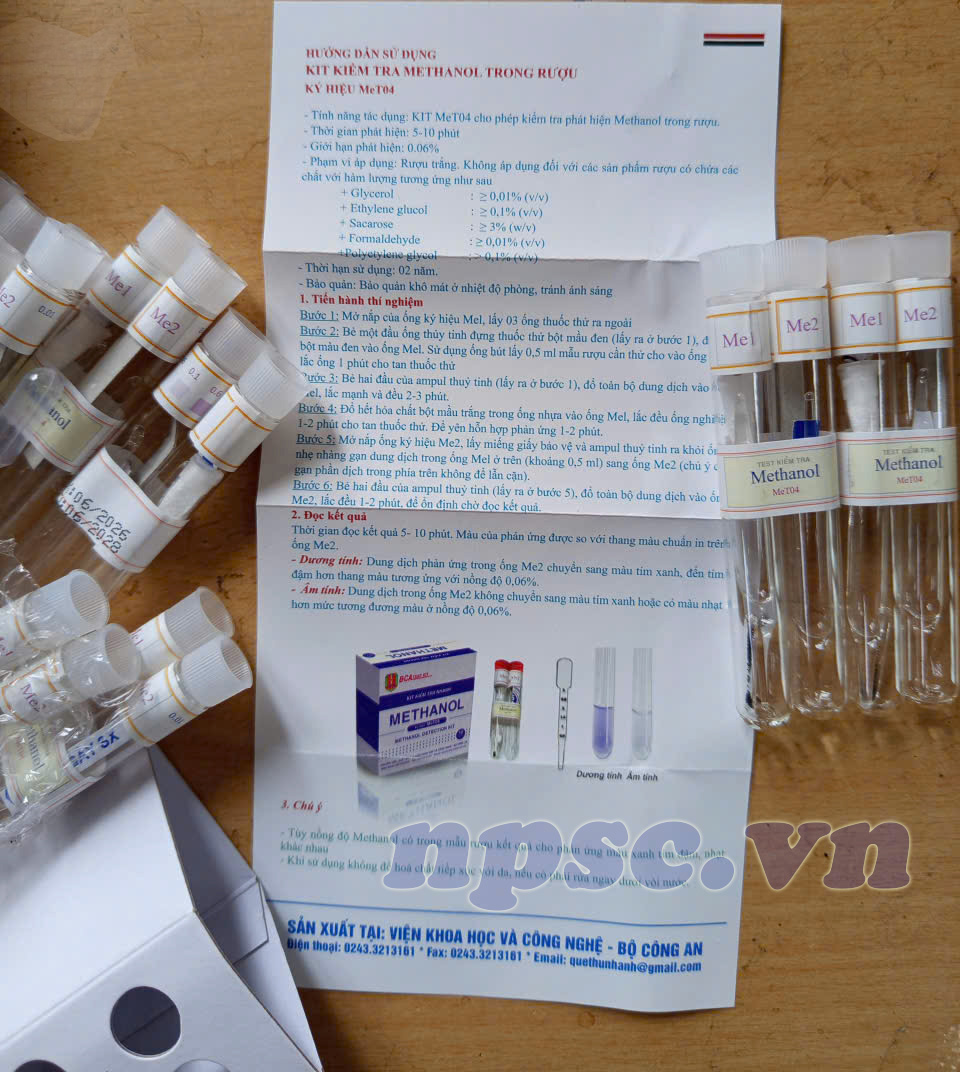 Kit phát hiện nhanh methanol
