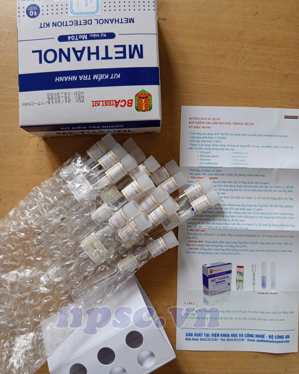Kit phát hiện nhanh methanol