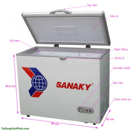 Tủ đông Sanaky VH-225HY2, 175 lít 1 ngăn đông 1 cánh