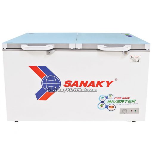 Tủ đông Sanaky INVERTER VH-3699A4KD mặt kính cường lực xanh