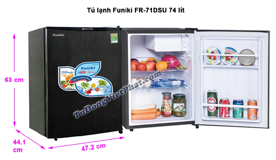 Mua Tủ lạnh Aqua 90 lít Mini AQR-D99FA(BS) - Chính Hãng giá rẻ